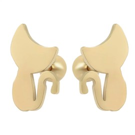 IMPERO JEWELRY Aretes Broqueles En oro 14k Laminado gatito De Bolita Rosca Gato Lisos Chicos pequeños inoxidable regalo moda pendientes