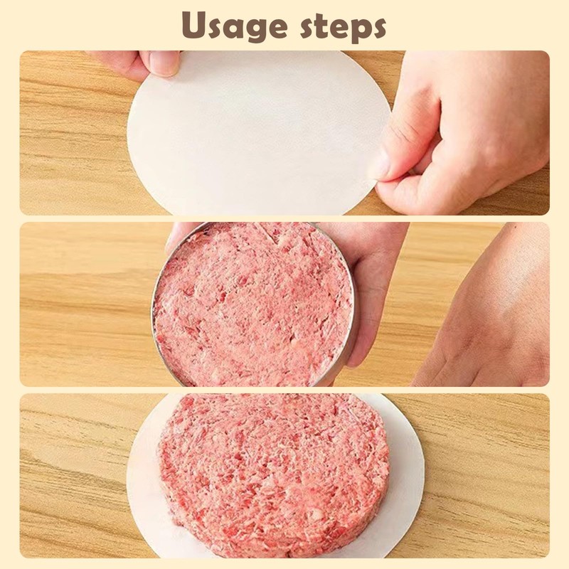 BurgerPaper 2000pcs, Non Stick Hamburger Patty Paper, 4.5" Round Parchment