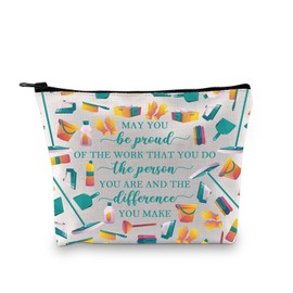 BDPWSS Cleaning Lady Gift Housekeeping Appreciation Gifts May You Be Proud of The Work You Do Cleaning Housekeeper Makeup Bag (Be Proud Cleaning bagCA)