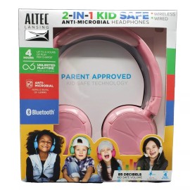 Altec Lansing Girl's Pink Headphones Wireless Listening Volume Limting Kid Safe