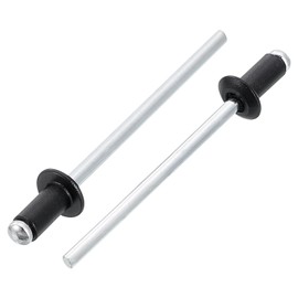 uxcell 50Pcs 3/32" x1/4" Aluminum Blind Rivets, Aluminum Grip and Steel Mandrel, Dome Head Long Split Rivets for Metal, Furniture, Automotive, Black