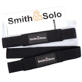 Smith & Solo Lifting Straps - Strength Training Women and Men, Lifting Straps, Grip Aids for Strength Sports, Gym and Bodybuilding, Fitness Accessories, Grip Aid (Black)