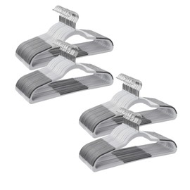 SONGMICS Clothes Hangers, Pack of 100 Plastic Coat Hangers, Space-Saving, Light Gray and Dark Gray UCRP050G100