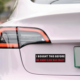 I Bought This Beforewe Knew Elon was Crazy, Anti Elon Club Bumper Magnet - Anti Elon Car Magnet, Funny Viral Stickers 10.8" x 3" inch