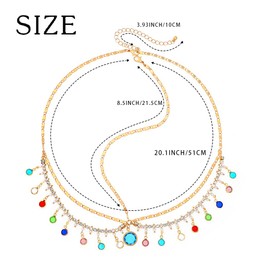 Campsis Rhinestone Head Chain Gold Crystal Headpiece Tassel Head Jewelry for Women