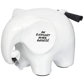 Luckies Desk Whiteboard | Mini Whiteboard & White Board Pen | Eric The Elephant Desk Decor & White Elephant Gifts For Women | Ceramic Desk Accessories | Office Accessories | Includes Black Pen & Cloth