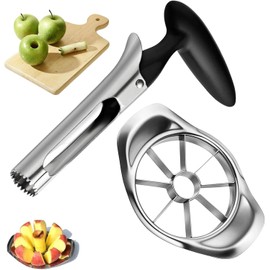 2 Piezas Descorazonador De Manzanas, Cortador De Manzana, Cortador De Manzanas En Gajos, Herramienta De Cocina Para Ensaladas De Frutas Y Preparación De Comidas, Fabricado En Acero Inoxidable