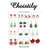 Christmas Earrings for Women Red Pearl Bow Earrings Christmas Gifts