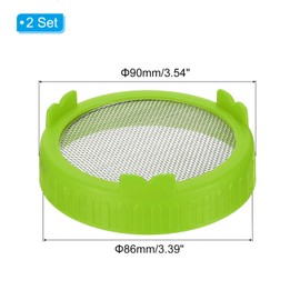 PATIKIL Germinating Jar Lids for Masungers, Stainless Steel Mesh Wide Mouth Cap Lids, Set of 2, Green