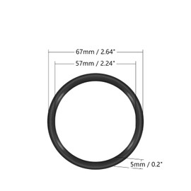 Othmro 10 Pcs Nitrile Rubber O Rings 67mm OD 57mm ID 5mm Width Rubber Washers Metric Buna N Washers Black