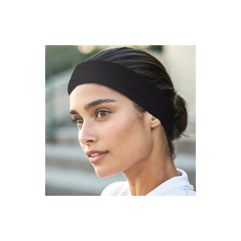 Simple Sports Headband - Sustainable, Double-Sided, Seamless, Elastic (Black &