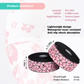 DINTSTYLE 2pcs Bike Handlebar Tapes, Road Bicycle Bar Tape, Cycling Grip Tape, Absorbent Handle Tape, Wrap Your Bike for an Awesome Comfortable Ride(Flower,Green)