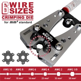 LOKYAN Battery Cable Lug Crimping Tool, Terminal Crimper with Cable Cutter for AWG10 8 6 4 2 1/0 Heavy Duty Wire Lugs, Electrical Lug, Copper Lugs, Battery Terminal