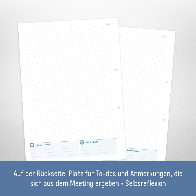 Häfft Meeting-Notes Pad A4 with 50 Sheets & Perforation for