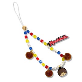 Sonix x Monchhichi Beaded Phone Charm | Beaded Wristlet, Universal Phone Strap, and Detachable Cell Phone Lanyard with Charms, Pom Poms | Monchhichi