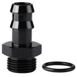 Podavelle 10AN -10 ORB Male to 5/8 Hose Barb Straight Fitting Adapter Aluminum Black