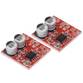 2pcs Audiofan Electret Microphone Amplifier Module LM386 Microphone Amplifier Board DC4V 12V ABS Variable Gain 20?200X Breakout Board for Electret Microphone 20mm x 20mm x 7mm