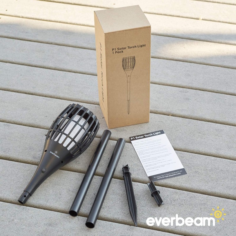 Everbeam P1 Solar Torch Light with Flickering Flame - Our