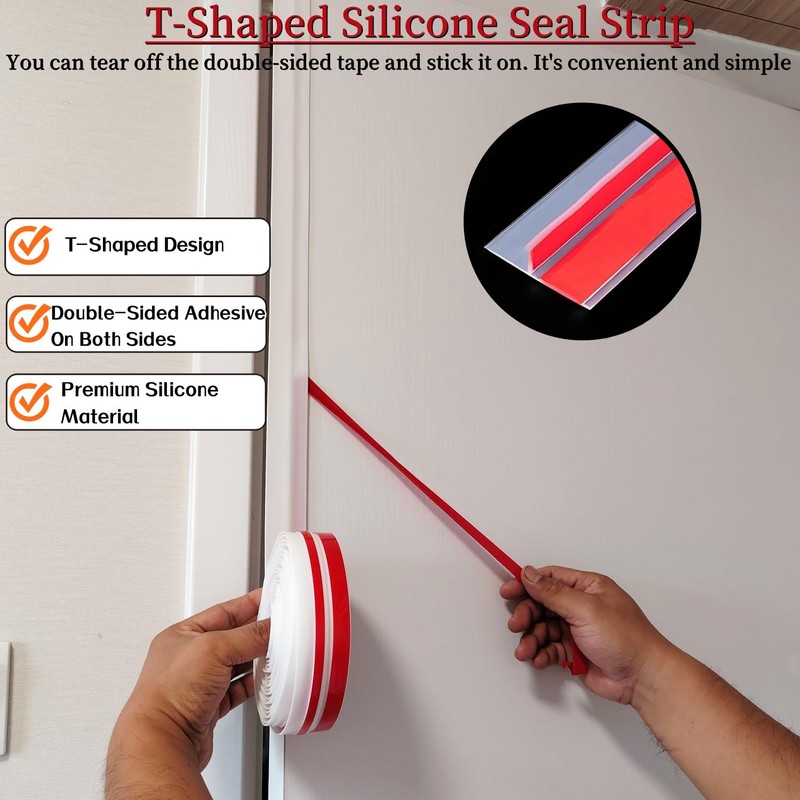T Shape Door Seal Strip for Door & Windows Gaps，Draft
