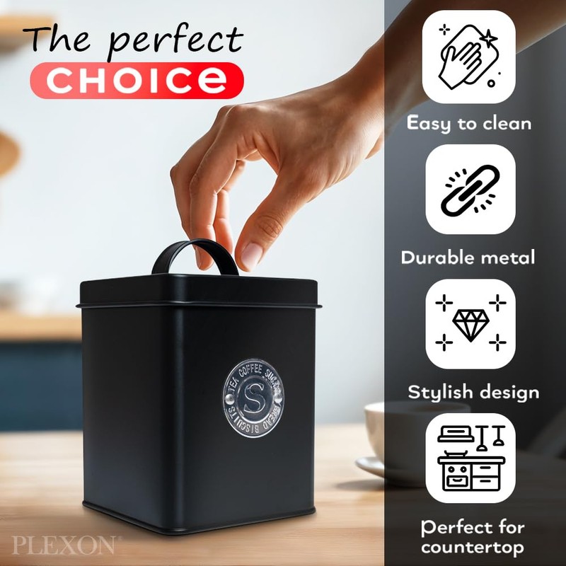 Plexon Canisters Sets for the Kitchen, Kitchen Canisters for Countertop