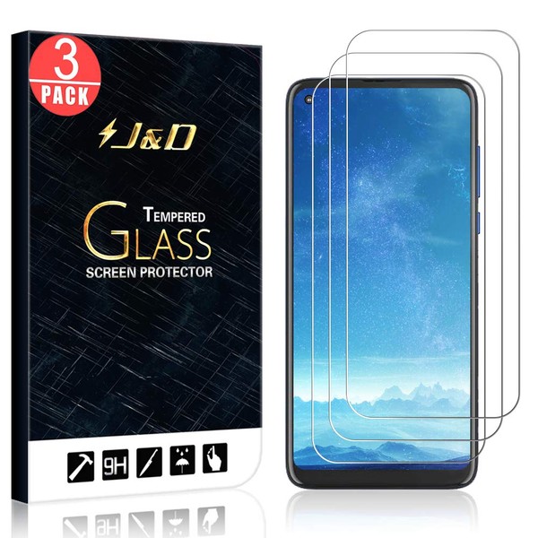 J&D Tempered Glass Screen Protector Compatible with Motorola G8, Pack