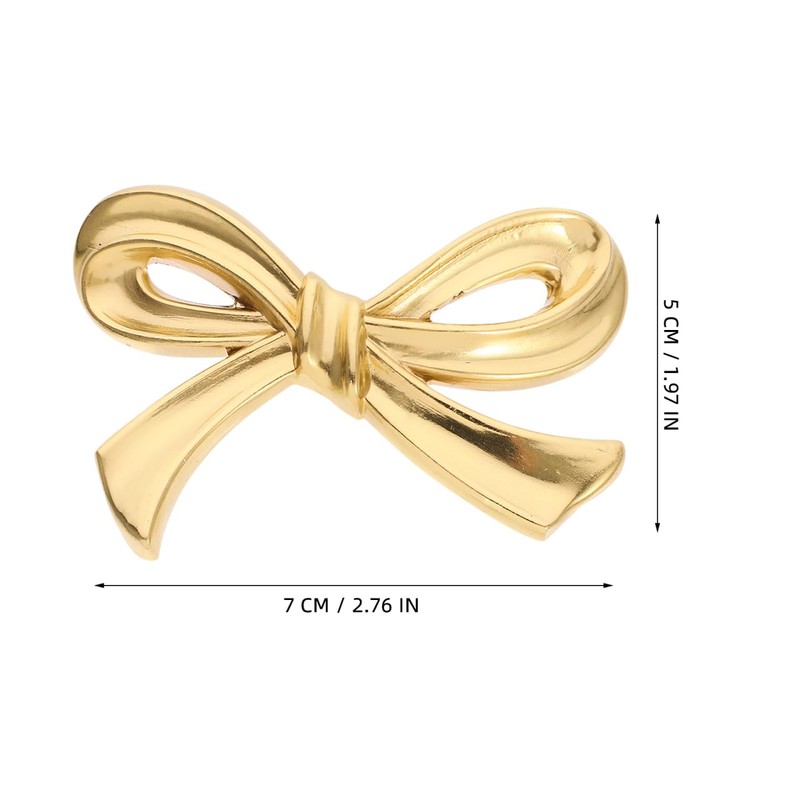 Housoutil Gold Bow Cabinet Knob, Bow Brass Drawer Knobs, Decorative