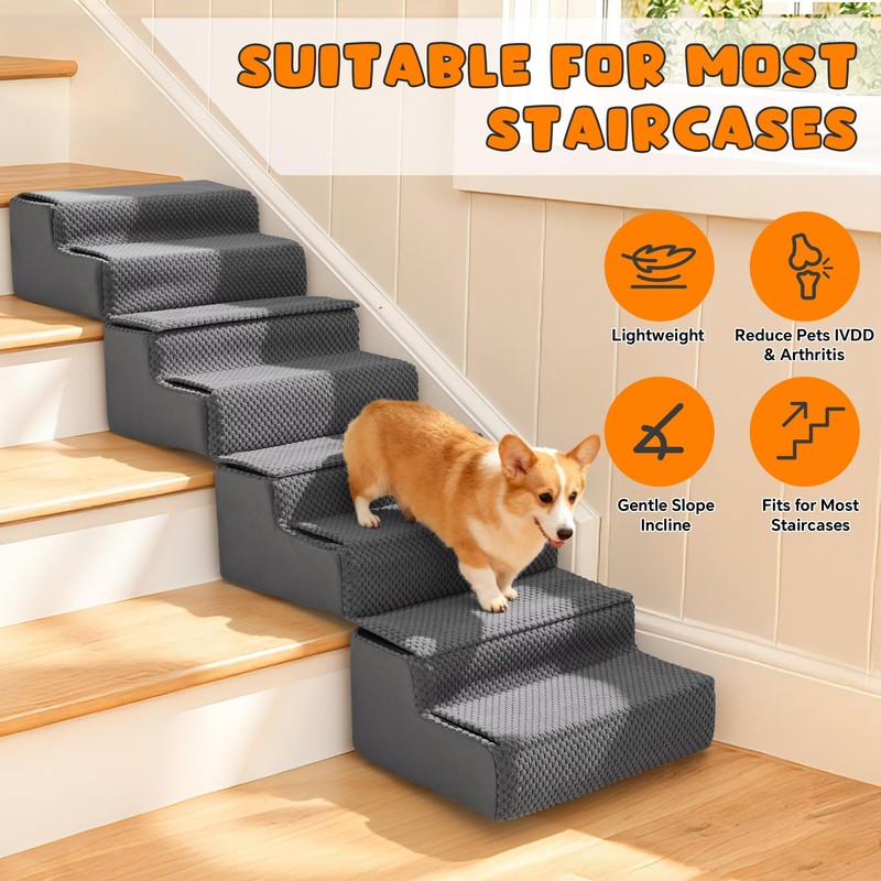 ROYALAY 4 Pack Dog Ramp for Stairs, Interlocking Dog Stairs