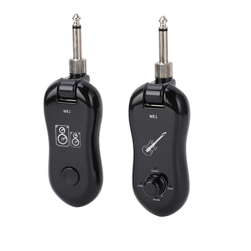 Black Guitar Wireless Transmitter Receiver Kit with Reverberation Type C