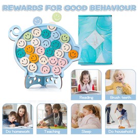 Magnetic Reward Jar for Kids with Letter Stickers,Potty Training Reward Jar,Star Jar Reward System Ideal for Classroom Reward System,Home Chore Chart and Positive Behavior Boys Girls Gift (Blue)