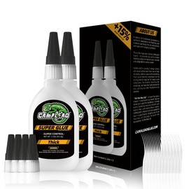 Thick Super CA Glue Kit 4.6 oz, Heavy Duty Clear Superglue Repair Wood Metal Plastic Shoe Ceramic Leather, Strength Instant Cyanoacrylate Adhesive for Woodworking Large Gap Crafts Archery Fletching