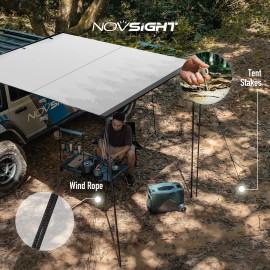 NOVSIGHT 6.6ft x 8.2ft Car Side Awning Rooftop Tent Portable Outdoor Camping Hiking Tent