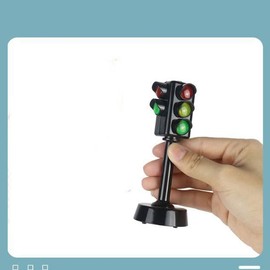 zalati Traffic Light Toys Mini Traffic Signal Light with LED Lamp and Sounds for Educational Learning Toys Scene Building Dollhouse Decoration