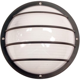 Solus S761WF-LE26C-BK Bulkhead Wall & Ceiling Mount Light with 4000K Energy Star LED Lamp, Durable & Frosted Polycarbonate Lens, Fade & Rust Resistant, UL Listed, 10 ¼" H x 10 ¼" L x 5.125" W, Black
