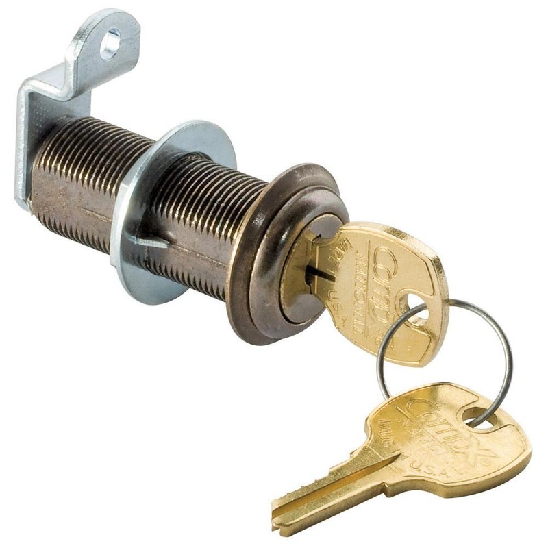 1-3/4" Long Cylinder Lock - Brass, keyed alike