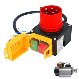 Emergency Stop Switch Machine Switch for KOA7: Machine Switch 3-Phase 400 V with 67 cm Cable Safety Switch Emergency Stop Nylon and Copper for Wood Splitter (1)