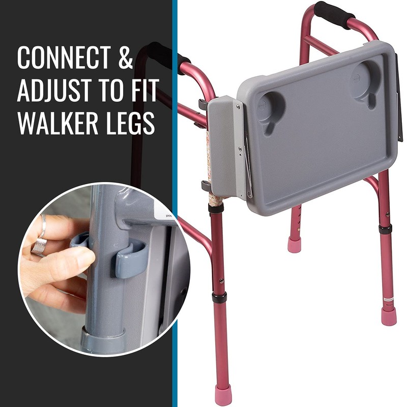 DMI Walker Tray, Rollator Tray, Mobility and Walker Accessory Tray