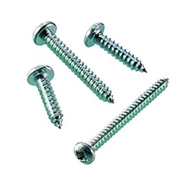 Merriway BH02634 (35 Pcs) Hardened Cross Head Pozi Pan Head Self Tapping Screw, 6 x 1 inch Bright Zinc Plated - Pack of 35 Pieces
