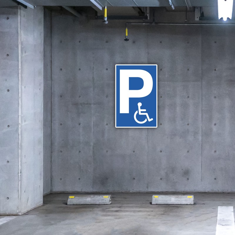 Behinderten Parkplatz Sign, 20 x 30 cm, Made of Sturdy