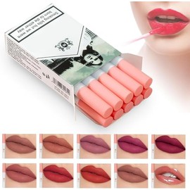10 PCS Labiales, Lápiz de Labial Líquido, juego de lápiz labial mate Larga Duración Set De Maquillaje De Lápiz Labial, Mate Lipstick Lipgloss Little Tube Lipstick Para Amigos O Su Madre Tinte de labios para mujeres