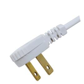 Woods SlimLine Extension Cord - 16/3 Indoor Flat Plug with Right Angled Design - 3 Polarized Outlets - PVC Jacket - Space Saving - Neutral White - 16 Gauge - 3 Feet