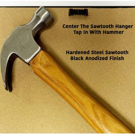 Small 1" No Nail Sawtooth Picture Hangers - Black Oxide 100-Pack