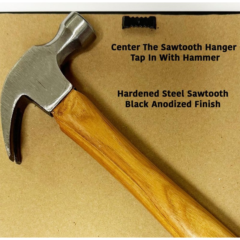 Small 1" No Nail Sawtooth Picture Hangers - Black Oxide