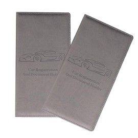 2 PCS Soporte para Registro y Seguro de Automóvil, Organizador de Guantera para Documentos Tarjeta Vehículo (Gris)