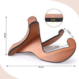 CC CAIHONG Guitar Stand Floor Wooden - Universal Folding X-frame Detachable Non-Slip Portable Wood Guitar Stand with Rubber Covering Edges for Acoustic Electric Bass Guitars - Brown