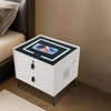 Smart Nightstand with 2 Fingerprint Lock Drawer, Smart Bedside Side
