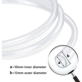 10mm ID x 13mm OD - 10m Length PVC Clear Hose Vinyl Tubing, Food Grade Plastic Flexible Tube Pipe for Transfer Water Oil air