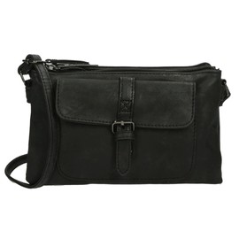 Christian Wippermann Small Women's Shoulder Bag Crossover Bag Leather Look Handbag, black