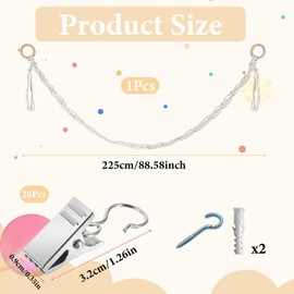 Teddy Storage Chain, Toy Hammock for Stuffed Animals, Cuddly Toy Storage Solution, Wall Decor for Kids Room, Cotton Rope Hanging Organizer