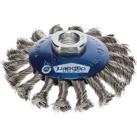 Osborn 2622151 Bevel Brush M14 Knotted of Steel Wire, 0 V, Silver/Blue