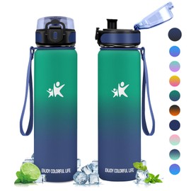 KollyKolla Stainless Steel Water Bottle, 1 Litre, Thermos Flask, BPA-Free Insulated Flask, Leak-Proof Thermos Flask, Water Bottle for Children, School, Sports, Fizz,